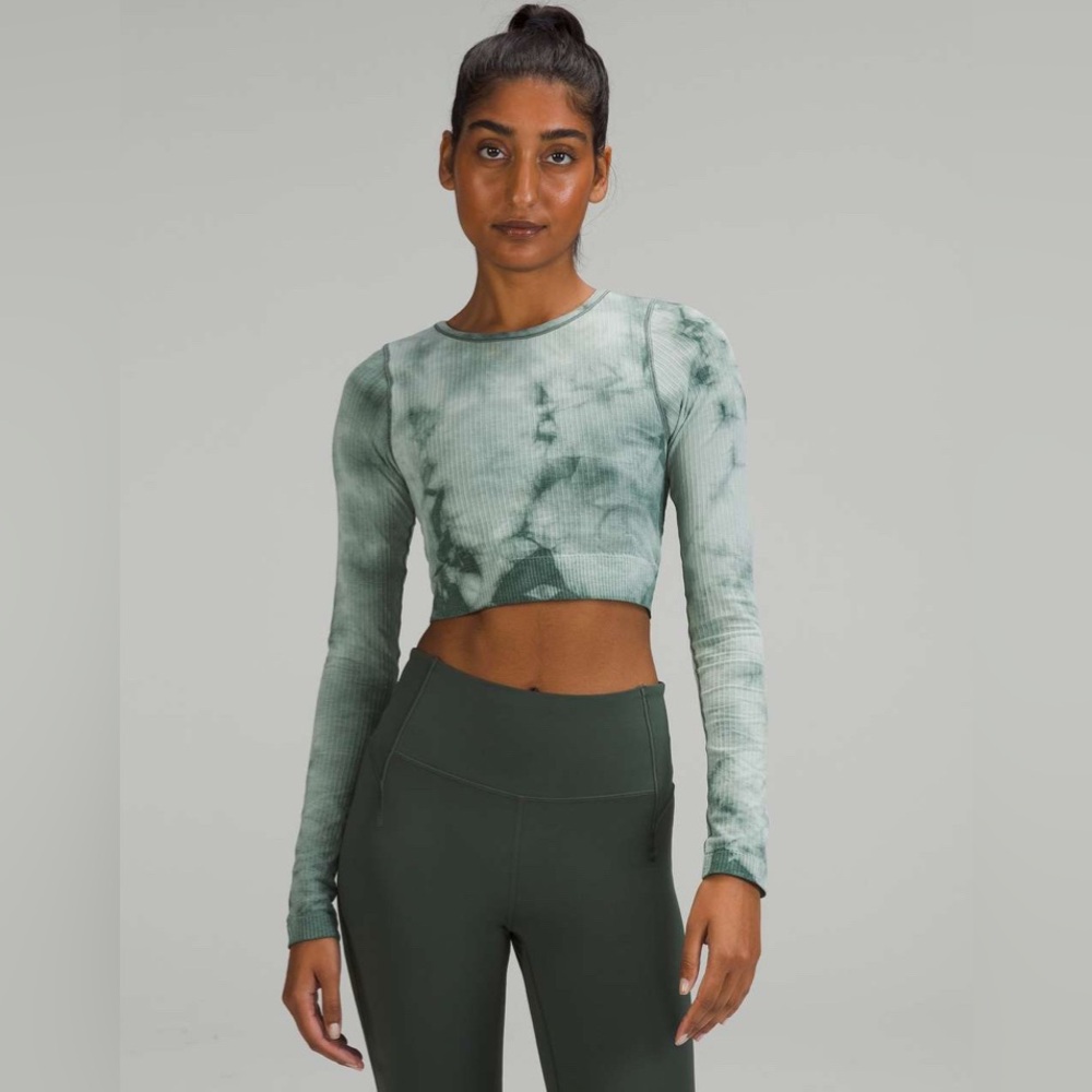 Lululemon Ebb To Street Marble Dye Long Sleeve Top Women’s Sz 6 Tidewater Teal